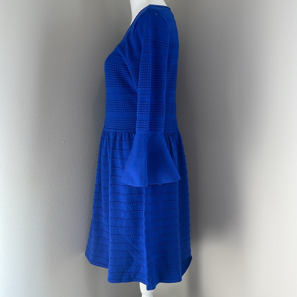 NEW | Vince Camuto | Fit-and-Flare Sweater Dress | Cobalt/Royal Blue | Large - Picture 2 of 6